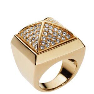 Michael Kors Gold Pavé Pyramid Ring – Size 7